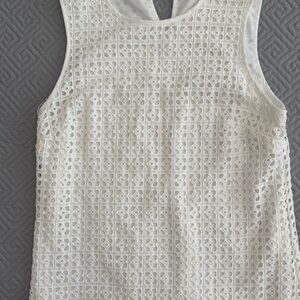 White Cut Out Sleeveless Tank Top